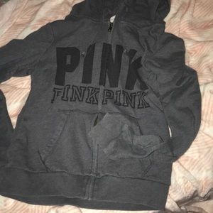 Vs pink zip up hoodie